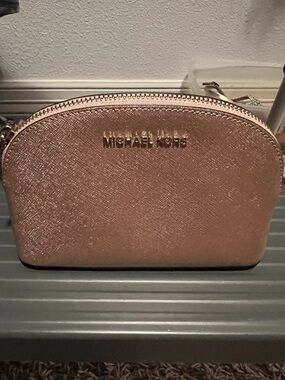 Michael Kors Metallic Rose Gold cosmetic/Travel bag